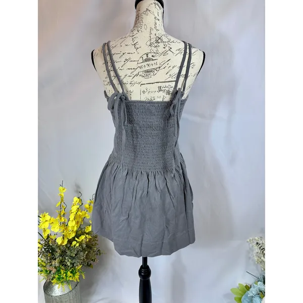 Free People Goldie Skirt Set Elastic Bodice Slit Skirt Smoked Pearls M - Image 8