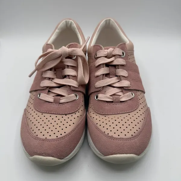 Foot Petals Pink Leather Suede Perforated Comfort Sneakers Women’s 8M - Image 2
