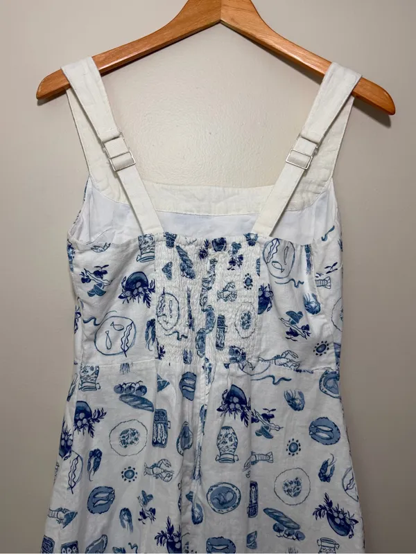 Abercrombie Linen-Blend Wide Strap Mini Dress Coastal Beach - Image 4