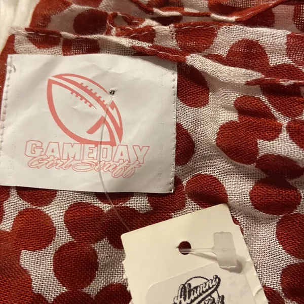 Scarf brand new Gameday girl stuff all crimson /why dot scarf long 36” wide 19” - Image 4