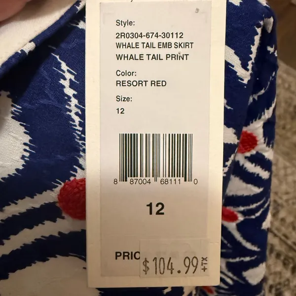 Vineyard Vines blue and red patterned skirt preppy patriotic resort New size 12 - Image 8