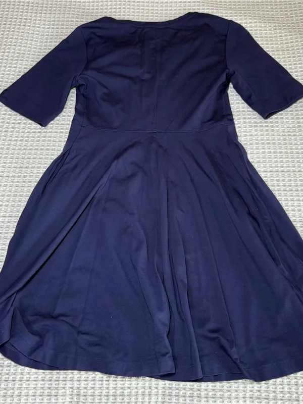 Maeve XSmall Mini Dress Navy Blue Lace Up Square Neck Pockets Skater Corset - Image 8