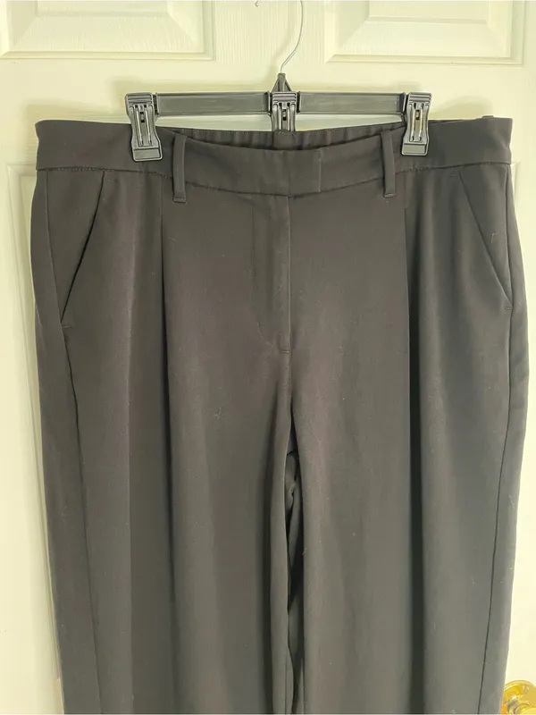 American Eagle Outfitters Black Curvy Wide Leg Dress Trousers Stretch Size 16L - Image 4