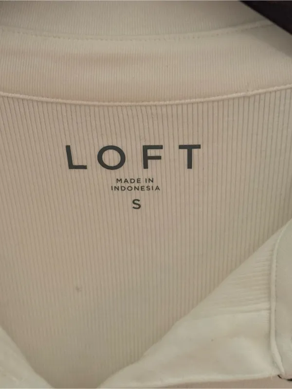 Loft White Short Sleeve Polo with Black Trim - Image 4
