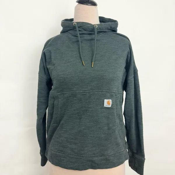 Carhartt Newberry Hoodie 103591 G34 Fog Green Womens S 4/6 Relaxed Fit Pullover - Image 2