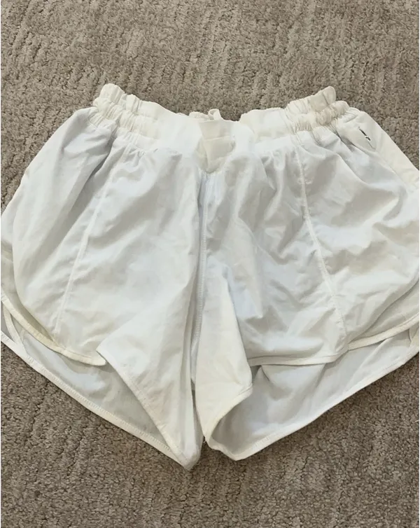 White Lululemon Hotty Hot Shorts 4" - Image 3