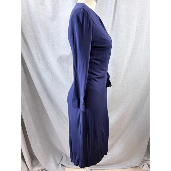 Diane von Furstenberg Navy Julian Wrap Dress 2 Long‎ Sleeve Office Classic DVF - Image 5