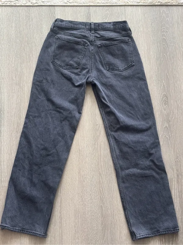 Abercrombie & Fitch Baggy Low Rise Jeans Gray Size 24 Short Distressed Hem - Image 11