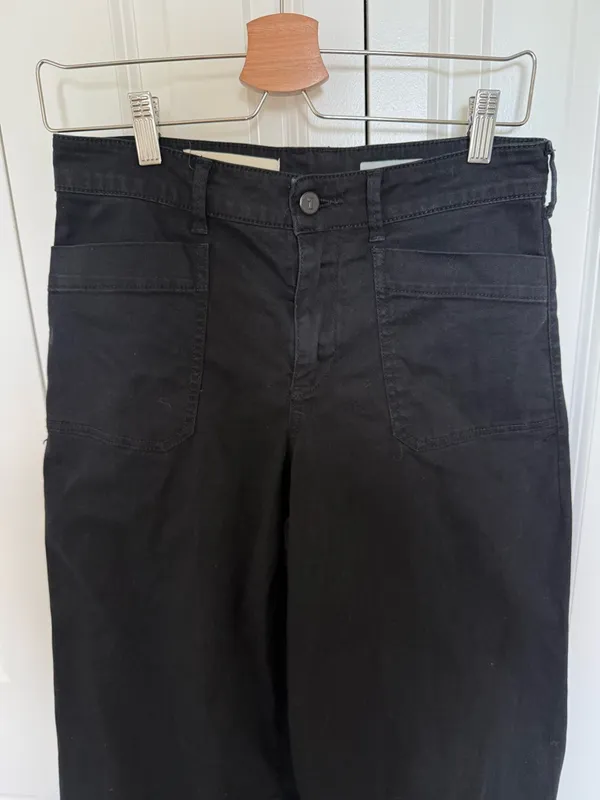 ANTHROPOLOGIE Pilcro Black High Rise Wide Leg Crop Jeans 27 - Image 2