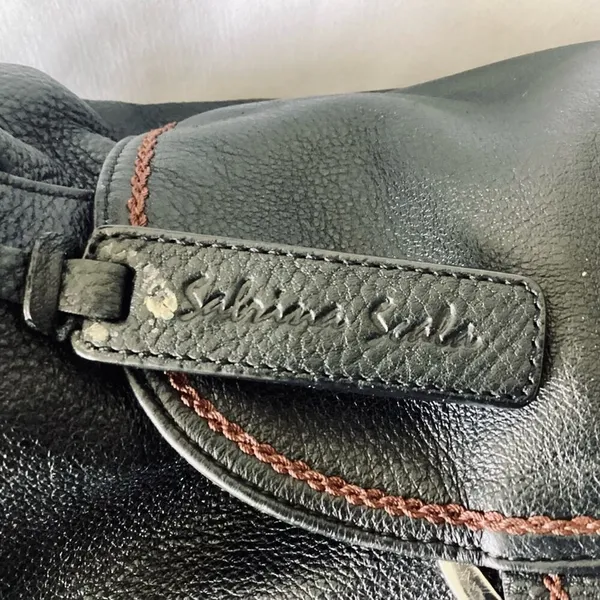 Sabrina Scala Leather Satchel Bag Black - Image 2