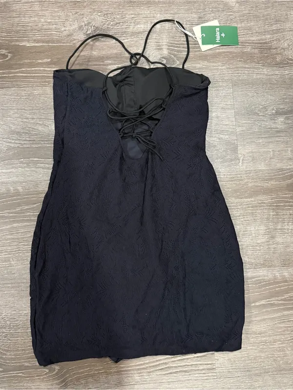 NWT Halara Black Lace Up Mini Dress with Easy Peezy Shorts - Image 2