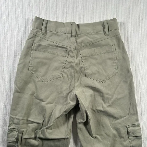 Crosby Womens Size 2 Cargo Pants Khaki Utility Straight Leg Raw Hem NWt - Image 10