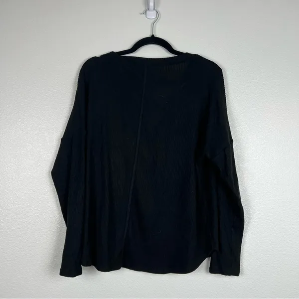 Lulus Long Sleeve‎ Ribbed Top Black Sz S - Image 6