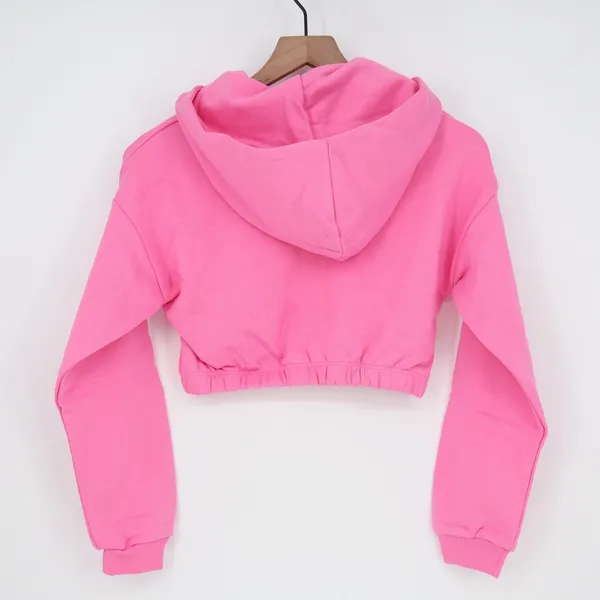 Naked Wardrobe Pink Cropped Funnel Neck Hoodie Sweatshirt Large - Image 6