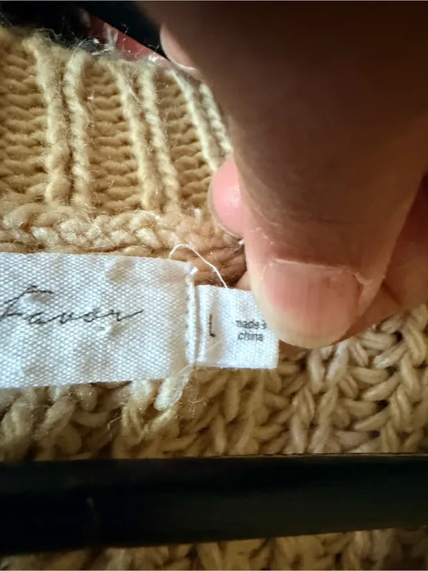 All in Favor Cream V-Neck Chunky Knit Sweater - Image 6
