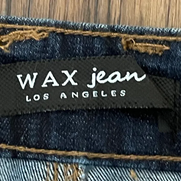 Wax Jean Denim Distressed Mini Skirt Size Large - Image 5