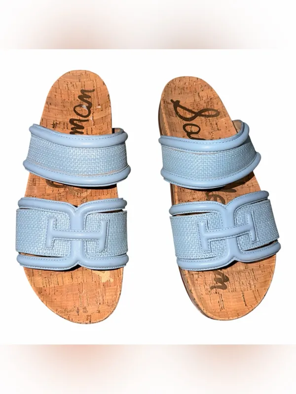 NEW $120 Sam Edelman Rowan Platform Slide Sandal 9 M, BLUE BREEZE - Image 8