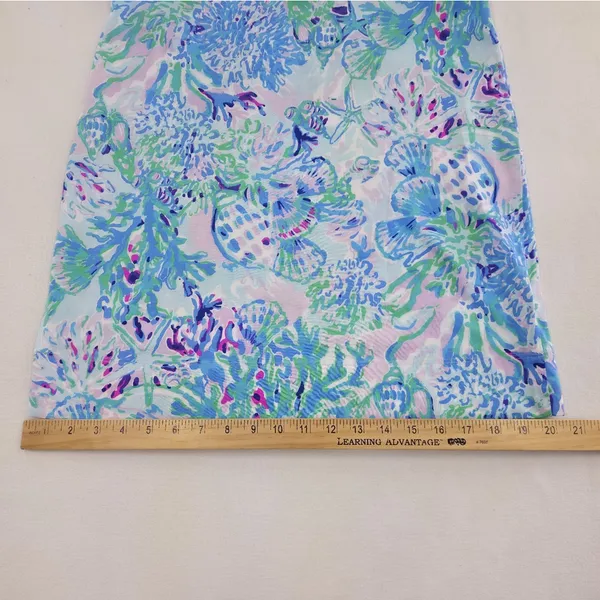 Lilly Pulitzer Blue Green Floral Print Pima Cotto Mini Dress - Image 10