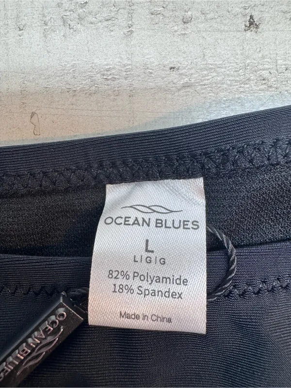 Ocean Blues Cheeky High Leg Bikini Bottom Mid Rise Bathing Suit size large nwt - Image 8