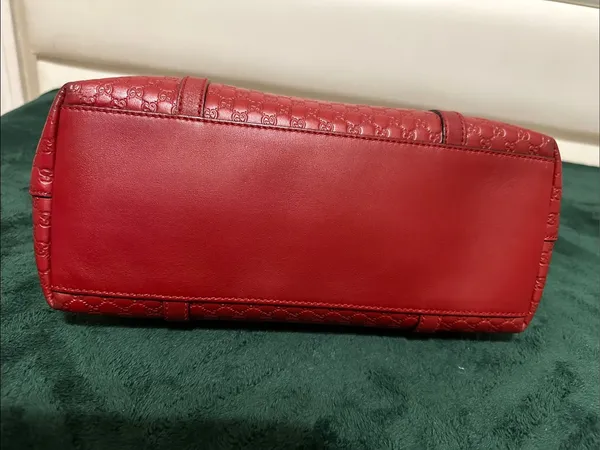 Gucci Micro Guccissima 2-Way Bag in Dark Red - Image 7