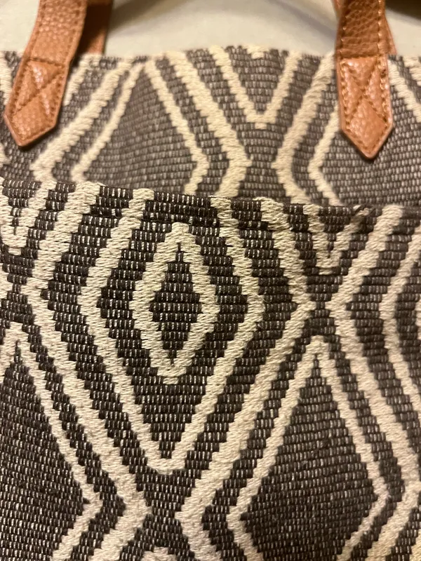 Thirty-One Gifts Aztec Geometric Cotton Tote | Convertible Shoulder/Crossbody Bag - Image 3