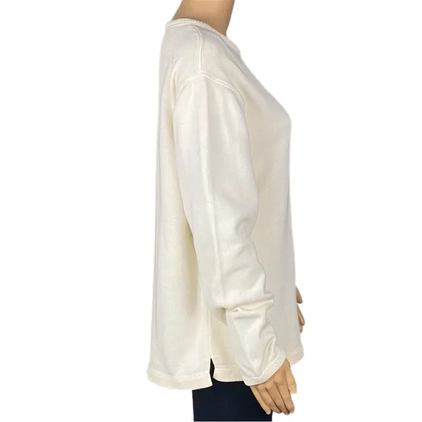 Eddie Bauer classic 100% Cotton butter cream crew neck sweater Heavier Large - Image 3