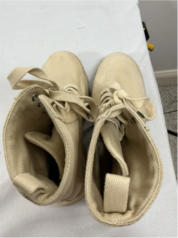 Womans Mix No 6 Jenson Lace Up Platform Ankle Combat Boots 7 M Tan - Image 5