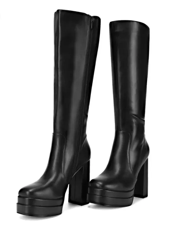 DREAM PARIS Black Chunky Platform Boots - Image 2