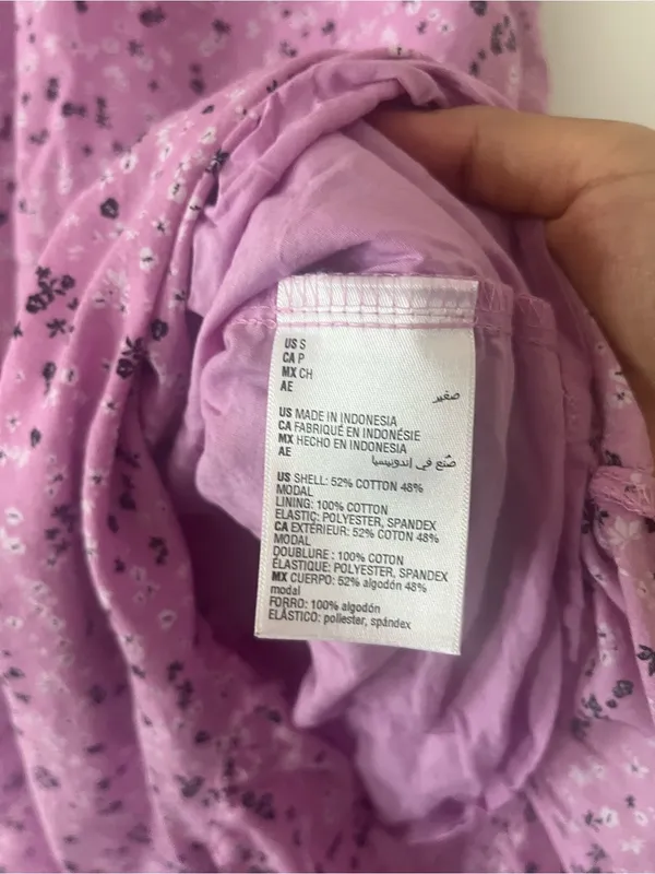 ON 34th Pink Floral Smocked Maxi Dress Small Cottagecore Prairie Cotton Feminine - Image 5