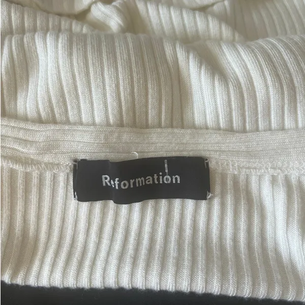 Reformation Kenny Mini Dress Cream Women's sz. L w/Front Pockets - Image 4