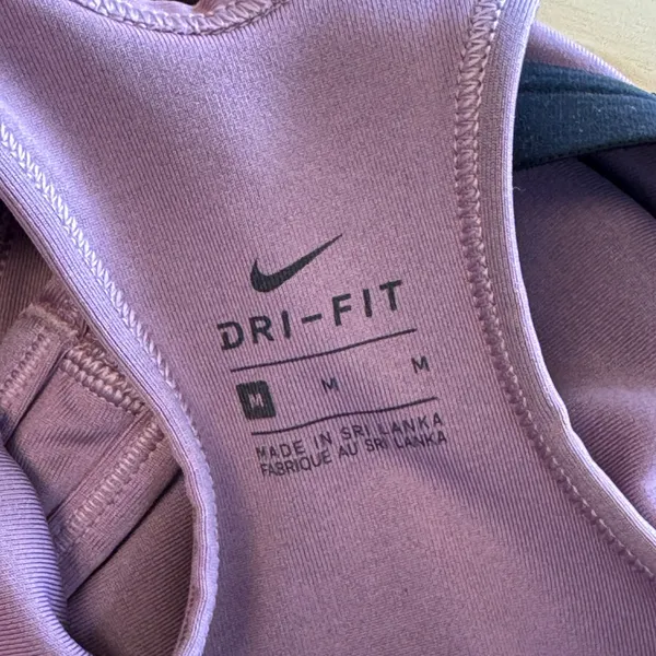 Nike Dri-FIT Swoosh Medium Support Racerback Sports Bra Mauve Pink 849699-515 M - Image 5