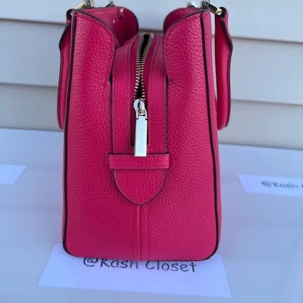 Kate Spade New York Bright Rose Leila Medium Triple Compartment Satchel Purse - Image 7