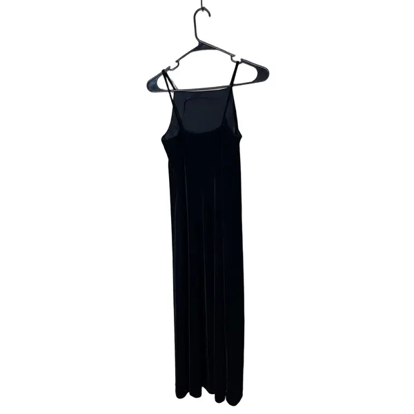 Vintage Maurices 90s Velvet Black Sleeveless High Neck‎ Dress 3/4 - Image 6