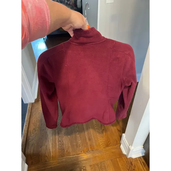 The north face burgundy fleece, zip up jacket with pockets women's‎ XS - Image 4
