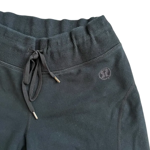 Lululemon Women’s Retro Logo Mid Rise Wide Leg Drawstring Sweat Pants Black 2 - Image 4