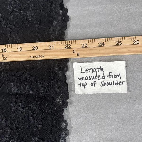 Black Lace Top Size 4 Small Dark Coquette Sheer Witchy Vamp Bell Sleeve Retro - Image 13