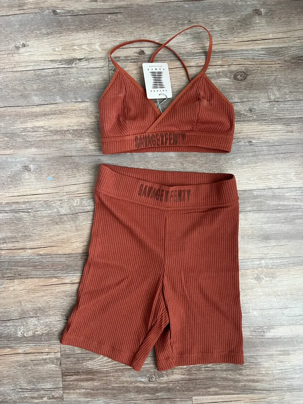 Savage X Fenty Essential Heavy Rib 2-Piece Set in Smoky Brown - Image 3