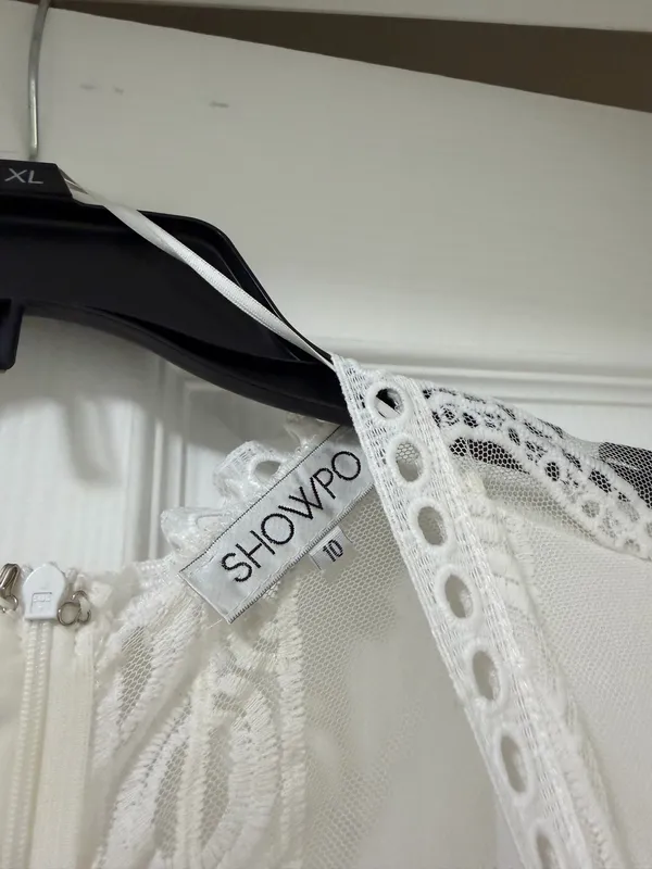Showpo White lace romper with long skirt - Image 6