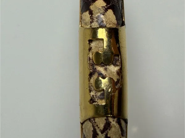 Tory Burch Women’s Leather Inlay Snake Print Gold Double T Bangle Bracelet - Image 11