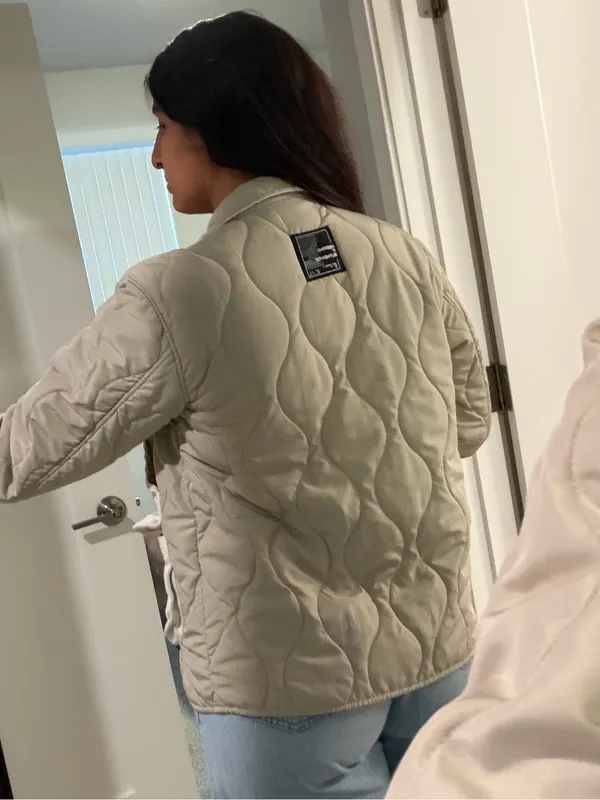 Zara Light Beige Quilted Jacket - Image 5