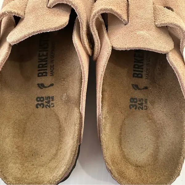 Birkenstock Boston Suede Mules Pink Clay, 7-7.5 (38) - Image 3
