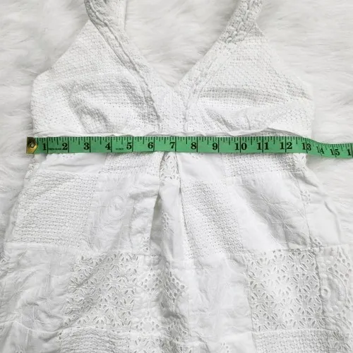 Lilly Pulitzer Women's White‎ Eyelet V-Neck Cotton Mini Dress Size 2 - Image 8