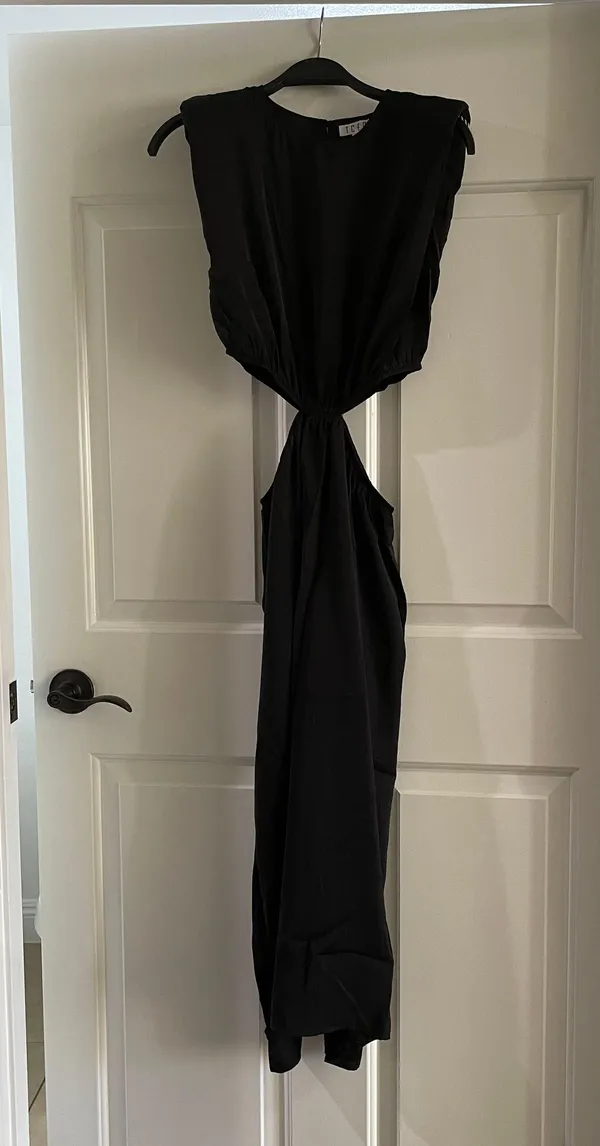 TCEC Side Cut Midi Dress – Black – L – NWOT – CD02559 - Image 3