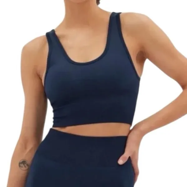 Halfdays NEW Paradis Sports Bra Top Navy - Image 2