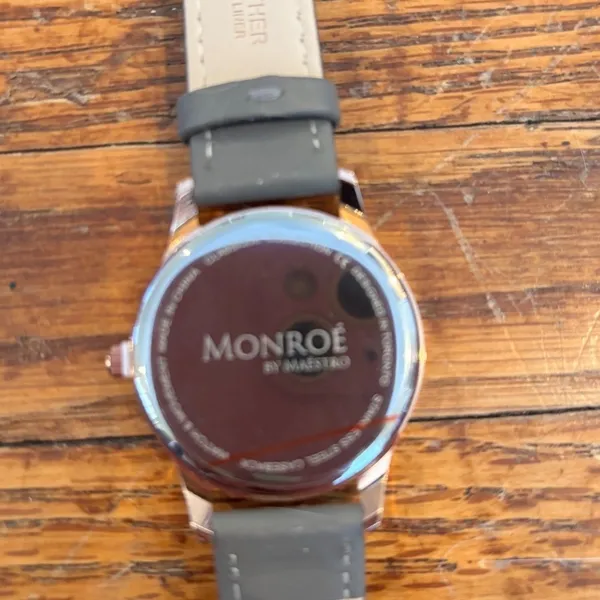 Monroe Classique Sunburst Solerose Rose Gold Watch Grey Leather Water‎ Resistan - Image 6