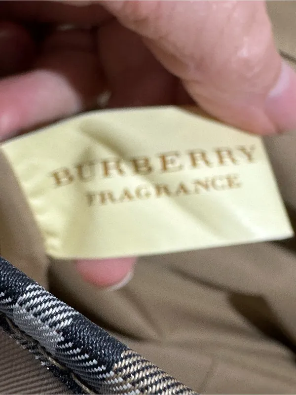 Burberry Fragrance Messenger Bag Tan Beige Plaid Trim Crossbody Adjustable - Image 15