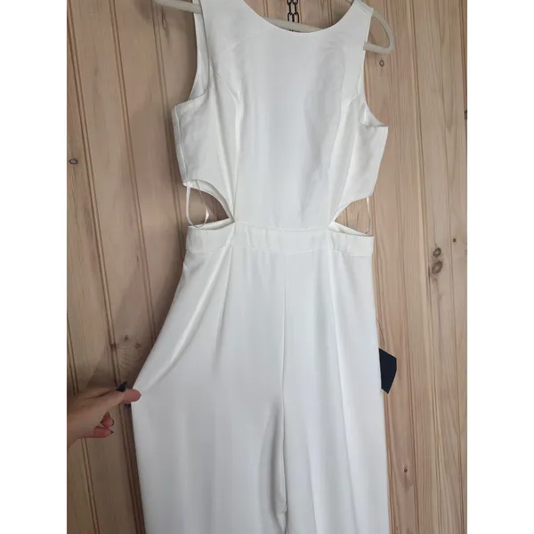NWT Lulus Moments to Remember White Sleeveless Wide-Leg Cutout Jumpsuit Classy S - Image 6