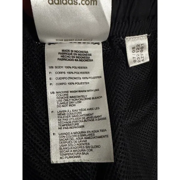 Y2K Adidas Women Black Three Stripe Track Pants L Mesh Lined Zipper Cuffs AZF001 - Image 8