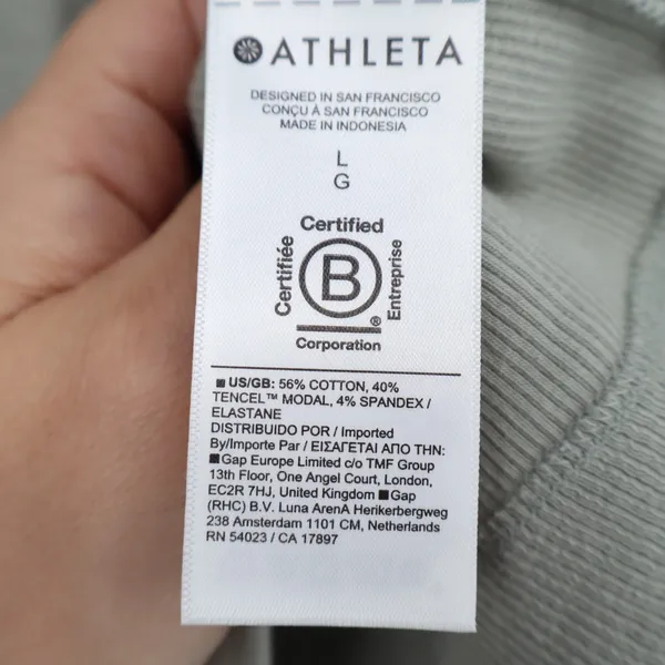 Athleta Hoodie Women Large Green Knit Ribbed Cotton Stretch Long Sleeve Pullover - Image 4