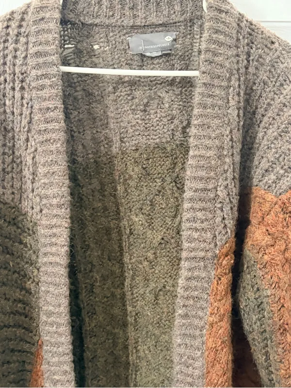 Anthropologie Cozy Colorblock Open-Front Women's Sweater Cardigan - Image 2